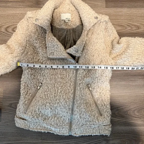 Anthropologie Greylin Jacket Beige Boucle Wool Blend Northland Moto size Small - Picture 11 of 11